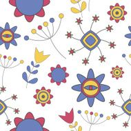 Abstract Cute Background Flower Seamless Pattern Vector Illustr N5