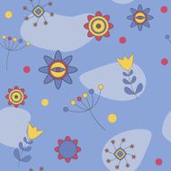 Abstract Cute Background Flower Seamless Pattern Vector Illustr N6