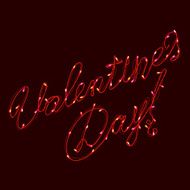 Garlands of inscription happy valentines with colored lanterns