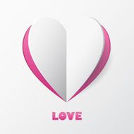 Paper Heart Love Card Vector illustration EPS 10 N2