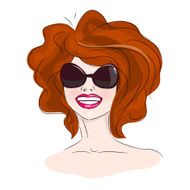 Smiling Woman Sunglasses