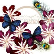 Fashion vector background with butterflies