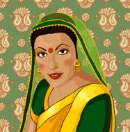 portrait of a beautiful Indian woman in sari