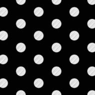 White Polka Dot Pencil Drawn Pattern on Black Background