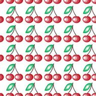 Cute fruits seamless background on white