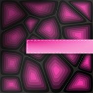 Greeting card with random shape background and color ribbon
