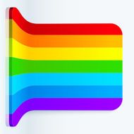 Rainbow stripes realistic plastic vector backdrop