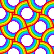 Rainbow vector circles seamless pattern