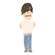 retro cartoon fashionable teenager
