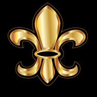 Golden glowing Fleur De Lis
