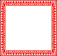 Unique knitted frame with geometric ornament