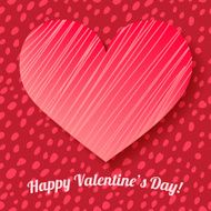 Valentine&#039;s day card on hand drawn dots background