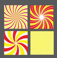 retro vintage hypnotic background set vector illustration