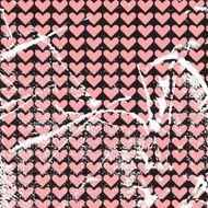 Seamless grunge pattern background hearts black pink N2