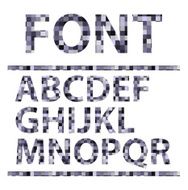 Abstract mosaics alphabet set Font Vector illustration N2