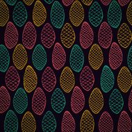 Decorative colorful doodle seamless texture on black background