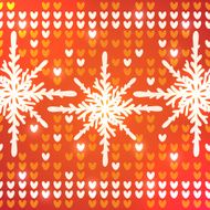 Christmas and New year knitted background with snowflake