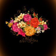 Floral ornament vintage vignette