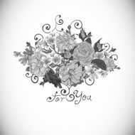 Floral ornament vintage vignette N2