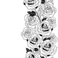 Floral background with roses Vector seamless pattern N2