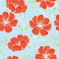 Vector background with hand drawn flowers (Seamless Pattern) N4