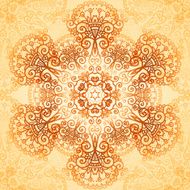 Ornate vintage circle pattern in mehndi style N16
