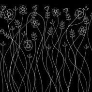 Vector background with hand drawn flowers (Seamless Pattern) N5