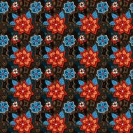 Seamless colorful summer floral pattern