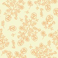 Vector background with hand drawn flowers (Seamless Pattern) N6