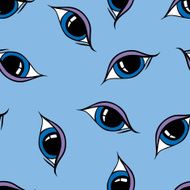 Seamless abstract hand drawn pattern eyes background N2
