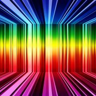 Abstract rainbow warped stripes background