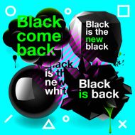 Black speech bubbles set