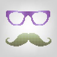 Hipster glasses and mustaches