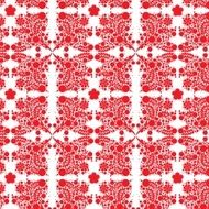 flowers silhouette seamless pattern red white background