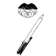 black lips imprints set for your design Eps 10 vector