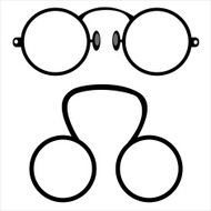 retro glasses isolated on white background N2