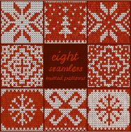 Set of Eight Seamless Knitted Patterns