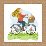 happy girl on bike