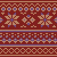 Knitted texture with floral pattern