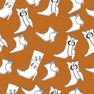 Seamless pattern with boots