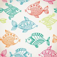 Fish pattern in abstract style N4