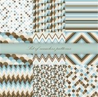 Set of seamless retro patterns Vector illustration