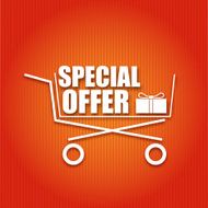 Shopping cart on a bright background