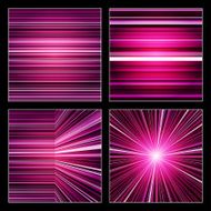 Set of abstract retro striped purple and violet colorful backgrounds