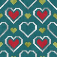 Seamless knitted sweater pattern with hearts