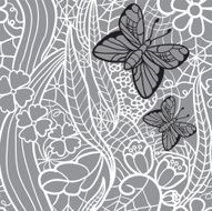 Seamless lacy pattern with flowers and butterflies N3