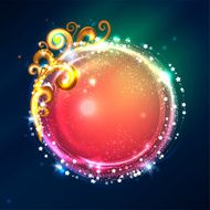 Festive glittering round frame