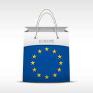 Shopping bag with flag Europe Union
