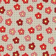 Seamless pattern with red flowers