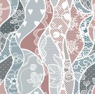 Lace seamless pattern with flowers N107